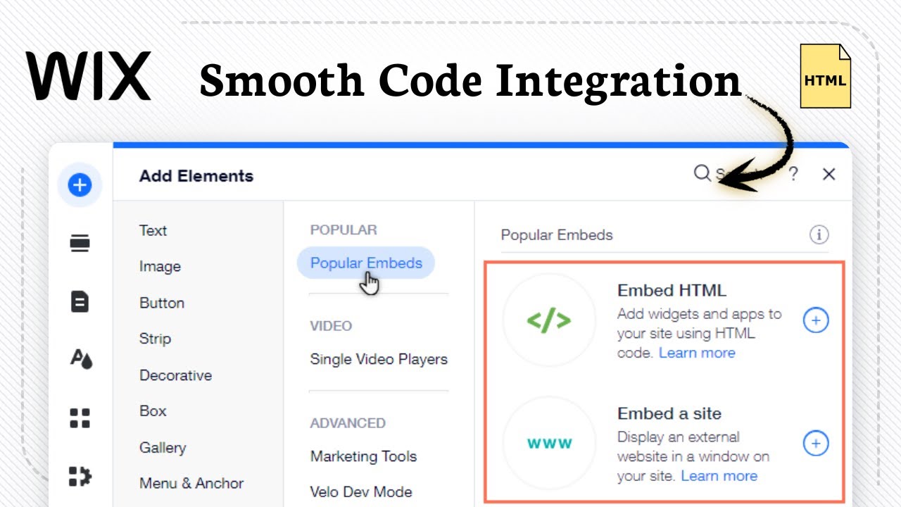 How to add custom HTML to a Wix Website (Element Setup) - YouTube