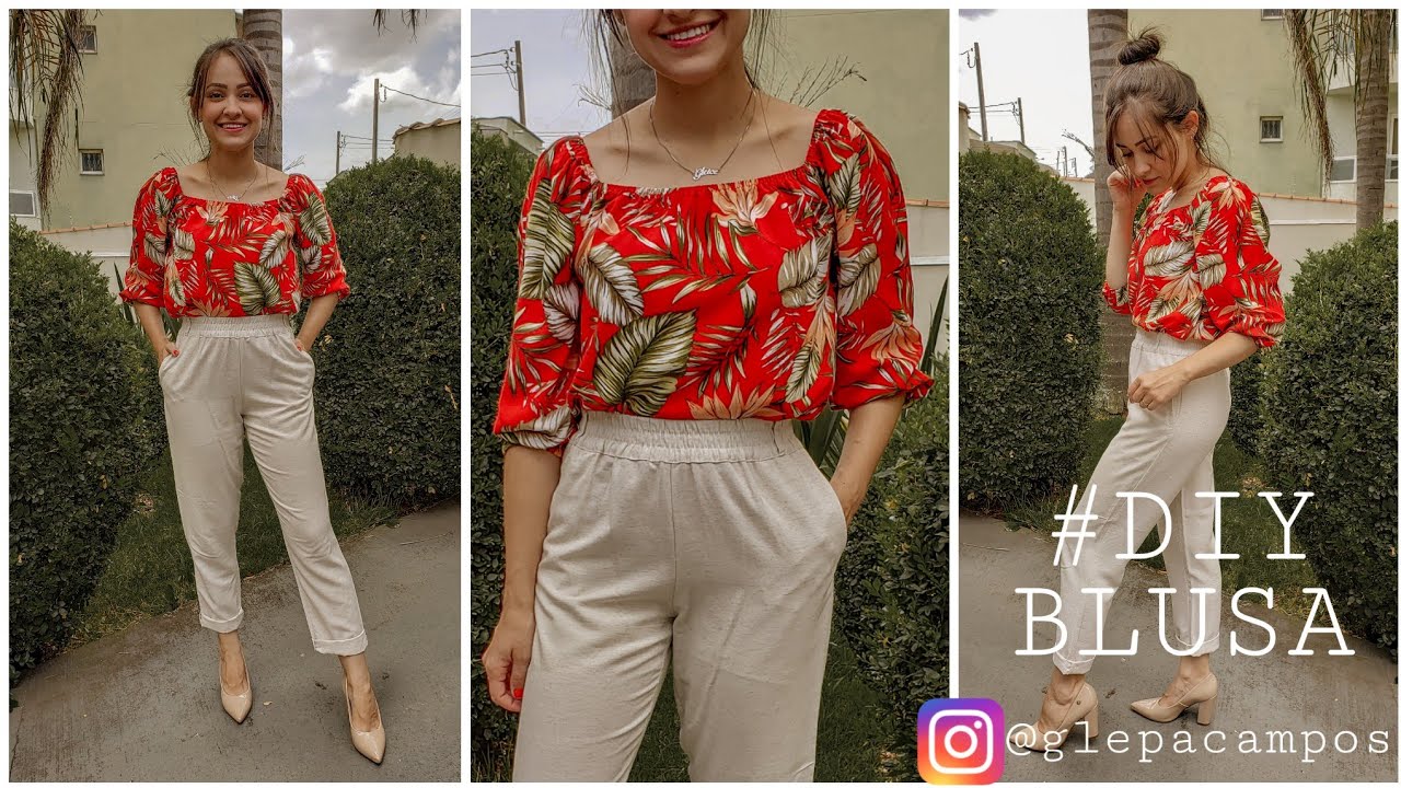 BLUSA SOLTINHA | MANGA PRINCESA |BUFANTE COM ELASTICO NO OMBRO #diy #passoapasso #blusafacil