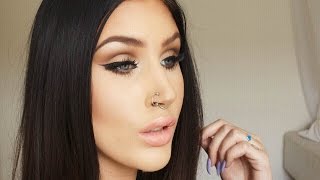 Soft neutral cut crease with winged eyeliner | makeup tutorial