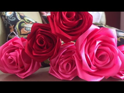 Como hacer rosas eternas con listón/manualidades - YouTube