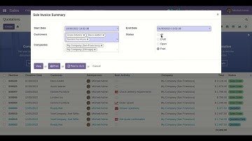 Sales Invoice Summary Report - View Report Directly From Wizard Odoo