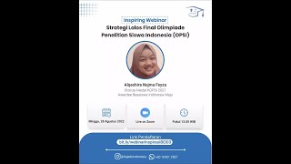 INSPIRING WEBINAR: STRATEGI LOLOS OLIMPIADE PENELITIAN SISWA INDONESIA (OPSI) 2022