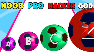 NOOB vs PRO vs HACKER vs GOD in AZ Run - 2048 ABC Runner😰 (Lvl 1 - 14)