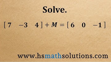 Solving a Matrix Equation with Subtraction (Example)