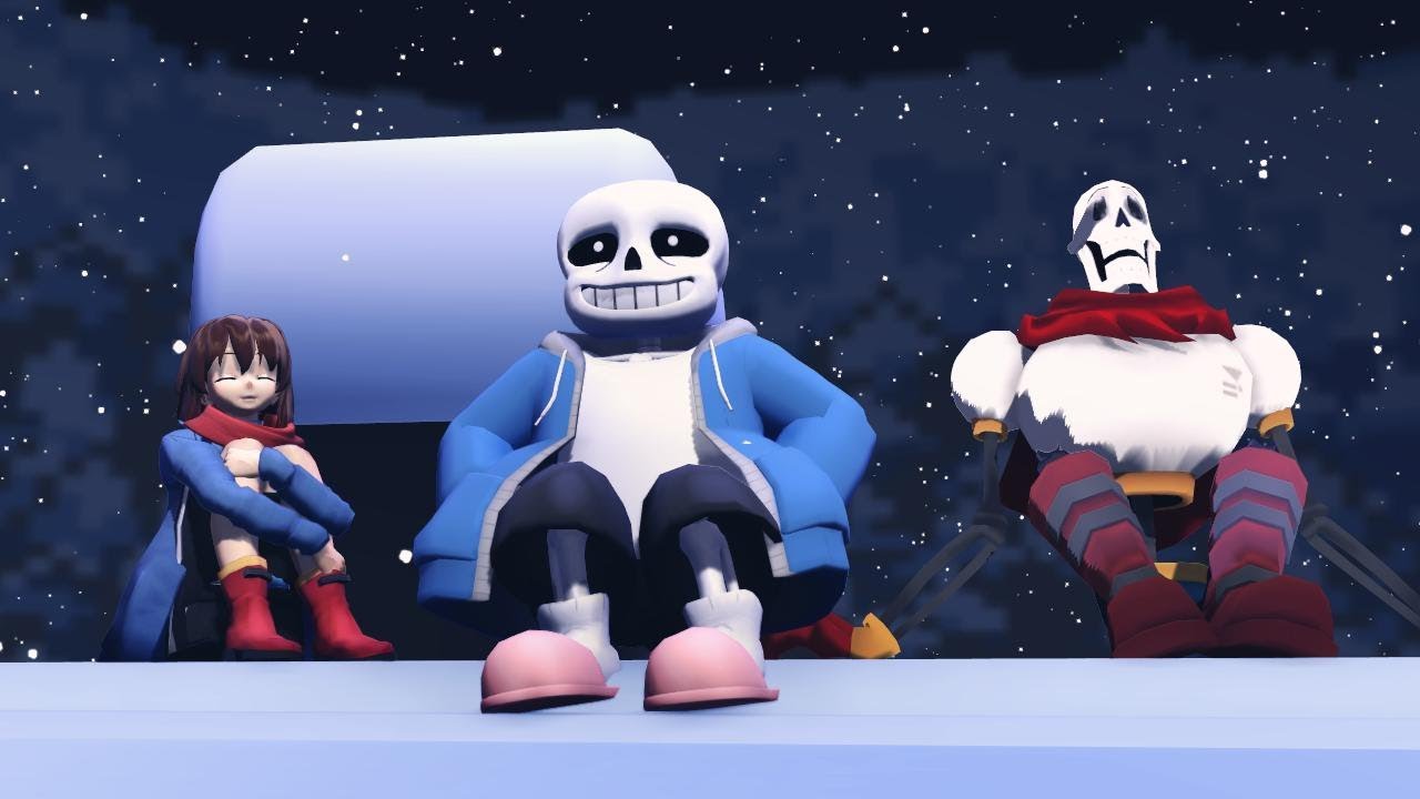 [Undertale animation comix] РАЗГОВОР САНСА И ФЛОУВИ ПЕРЕД РОЖДЕСТВОМ [MMD]
