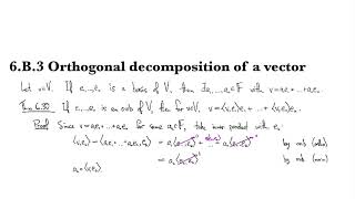 6.B.3 Orthogonal decomposition of a vector