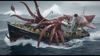 HORROR: GIANT SQUID ATTACKS FISHING BOAT AMIDST FIERCE STORM!