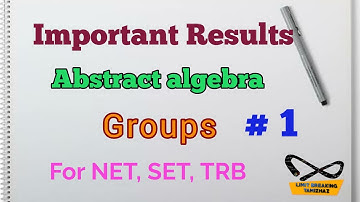 Important results on Groups | For NET, SET,TRB | Limit breaking tamizhaz