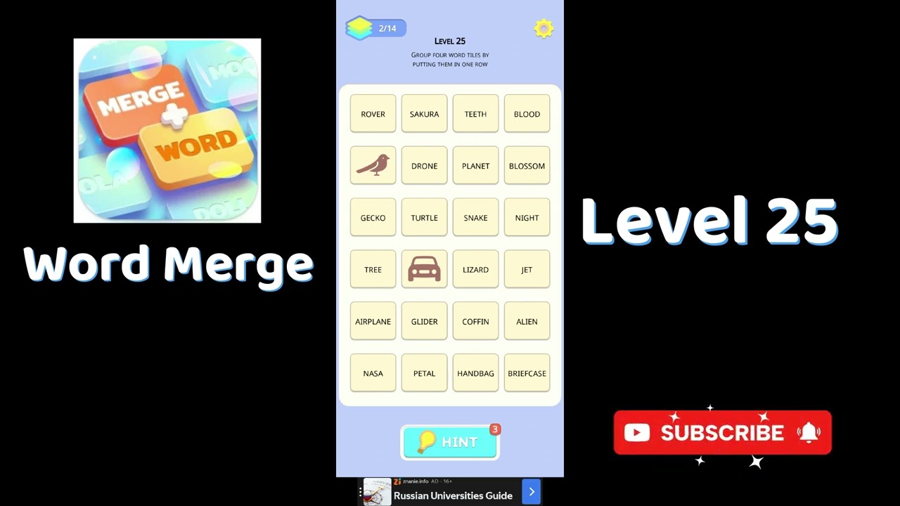 🧠 Word Merge Level 25 Answers | Step-by-Step Guide 🔠 | Go Answer