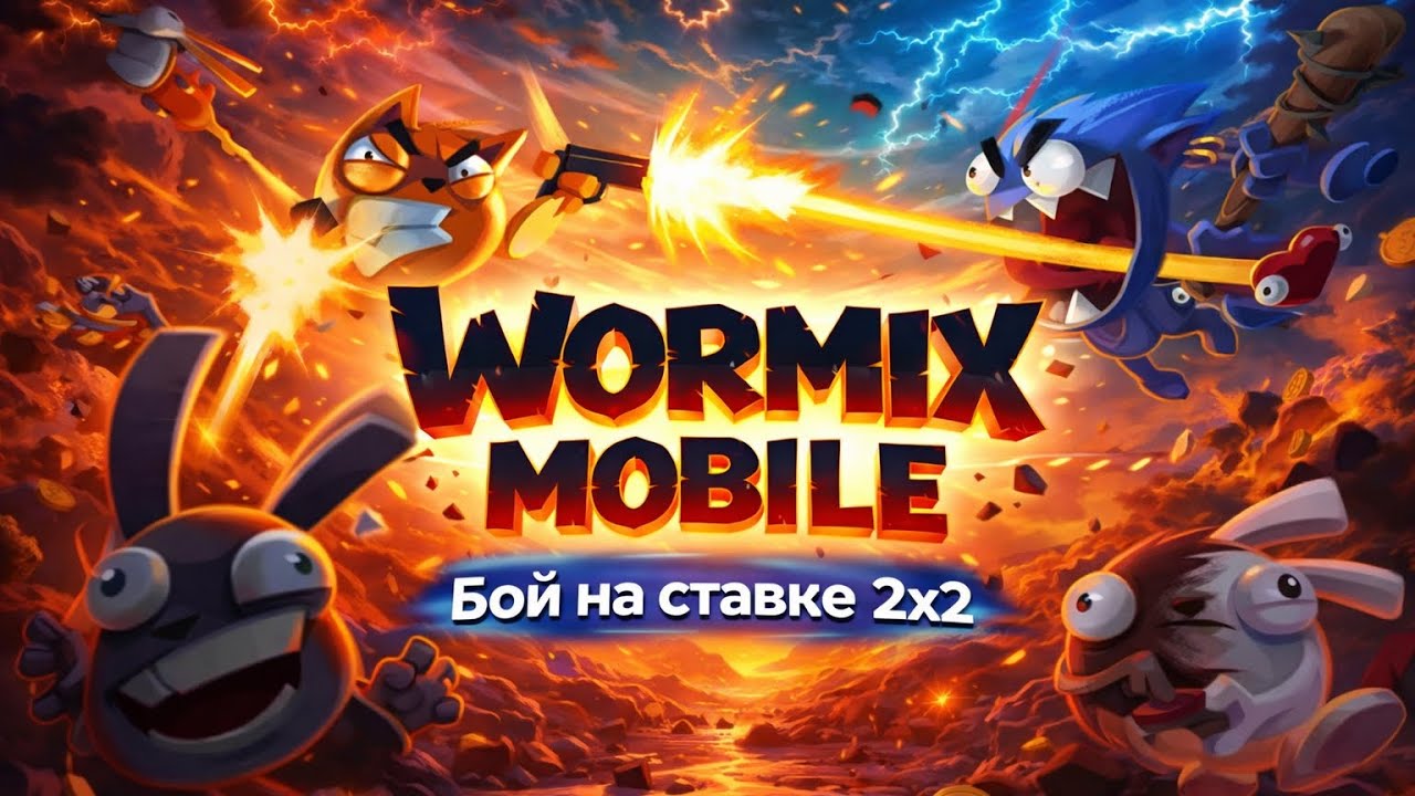 Wormix Mobile. Красивый бой на ставке 2х2