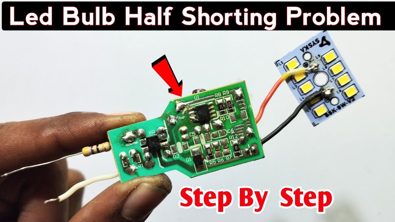 Shorted Led Half shorting problem led bulb || led bulb shorting problem || led bulb ...