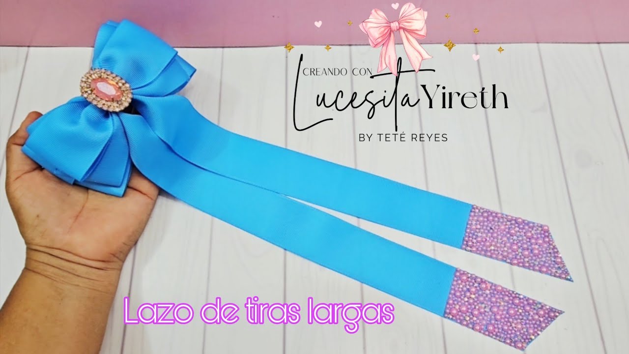 Moño de tiras largas en tendencia con listón de 3.8 #lazos #moños #tendencia#tutorial 