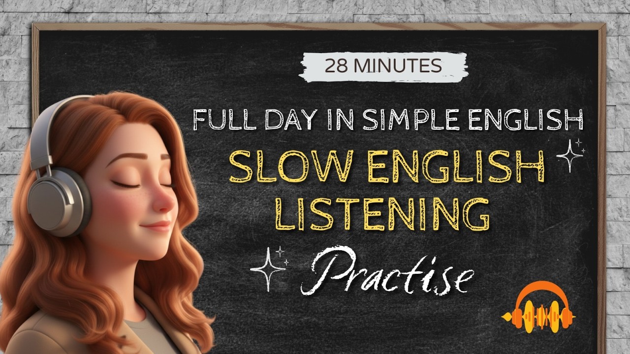 28 Minutes of Slow English Listening Practice | A Full Day in Simple ...