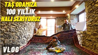 TAŞ ODAYA 100 YILLIK HALI SERİYORUZ BAKALIM NASIL OLACAK ? KIZILCIK TARHANASIYLA GRİBİ YENİYORUZ