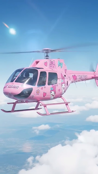 Helicopter my melody!! kakak pilot nya cantik banget 🤩#sanrio #mymelody #kuromi #airplane #heli