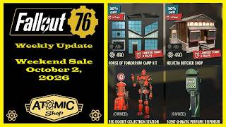 Atomic Shop Weekend Sale For October 2, 2026 - Fallout 76 New Additions To The Atomic Shop