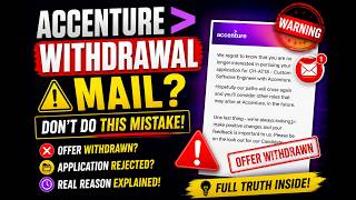 Accenture Sending Withdrawal Mails? 😨| CH AT 18 Custom S/W Engineer Application Withdraw | Reason ?