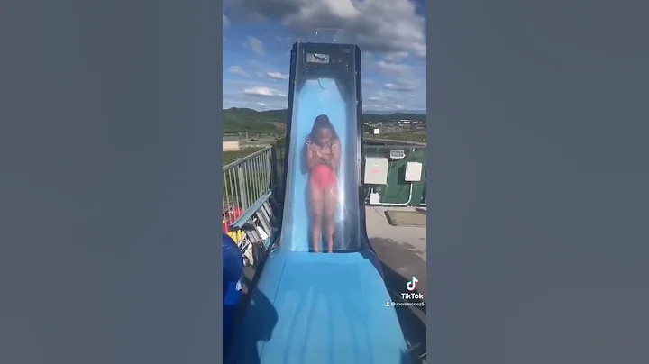 Dezy gets stuck on the scariest water slide😱 #shorts