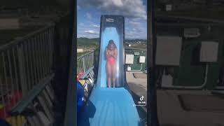 Dezy gets stuck on the scariest water slide😱 #shorts