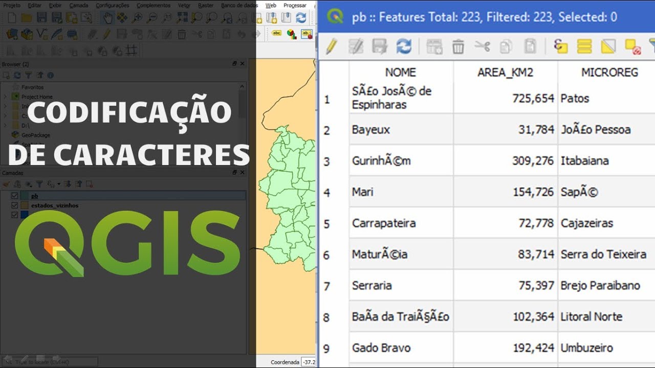 Como corrigir Problemas de Codificação de Tabelas no QGIS | Tutorial