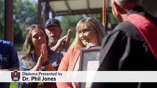 View short video about Jennifer Haney receiving her Master of Science in Operations Management diploma