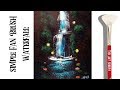 Easy waterfall Acrylic painting Technique with a Fan Brush | TheArtSherpa