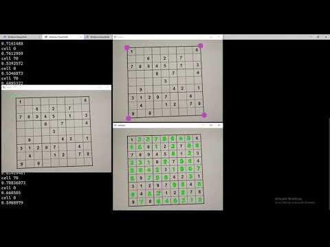 Python opencv sudoku solver with Tensorflow