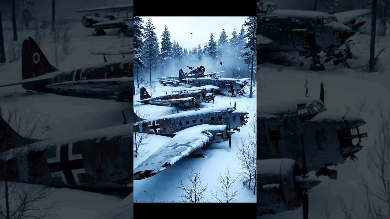 Frozen warplanes buried in the woods… a chilling glimpse into forgotten history.
