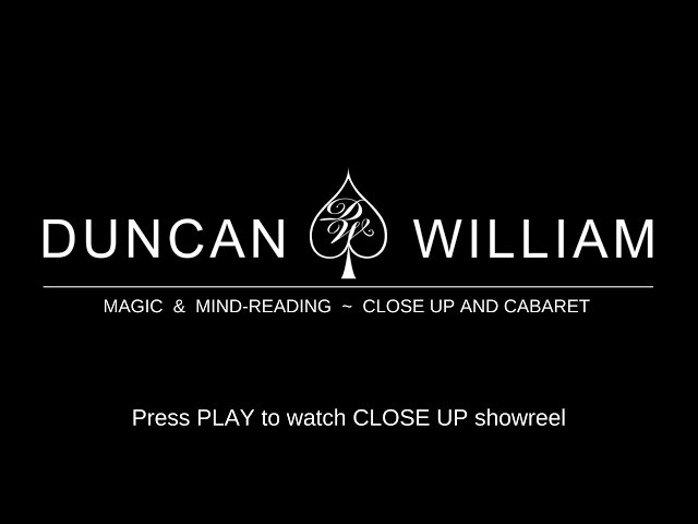 Close up magician and mind reader Duncan William