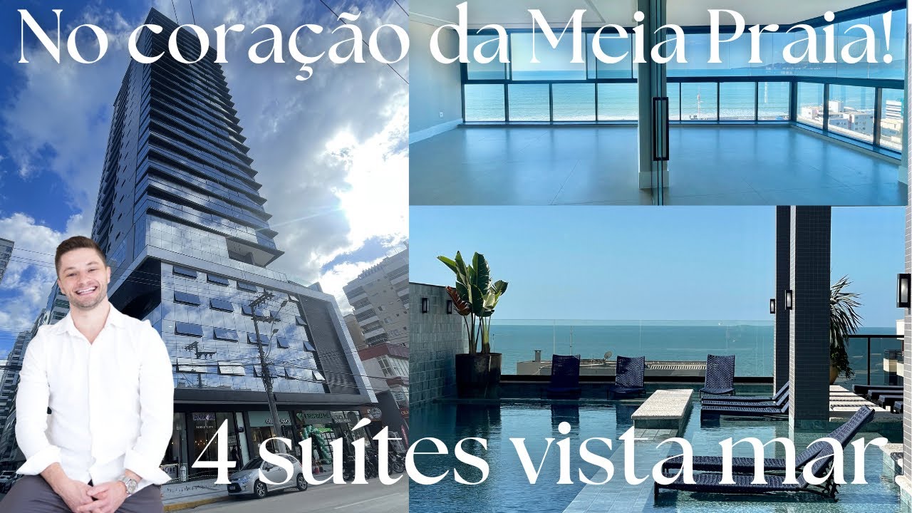 No coração da Meia Praia com VISTA MAR! Grand Hill - Itapema-SC