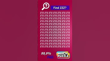 Find ZZZ where? | Brain Teaser IQ Test #shorts #different #puzzles #opticalillusion #quiz