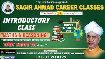 Introduction Class | New Foundation +Target Batch | New Batch | Maths & Reasoning by Sagir Ahmad Sir