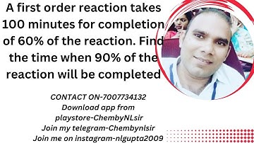 A first order reaction takes 100 minutes for completion of 60% of the reaction. Find the time when 9