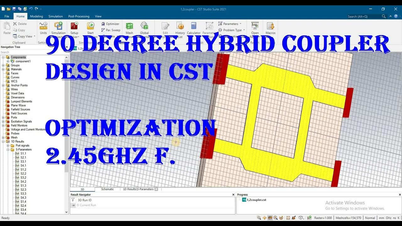 90 degree hybrid coupler design in cst to resonate on 2 45ghz YouTube