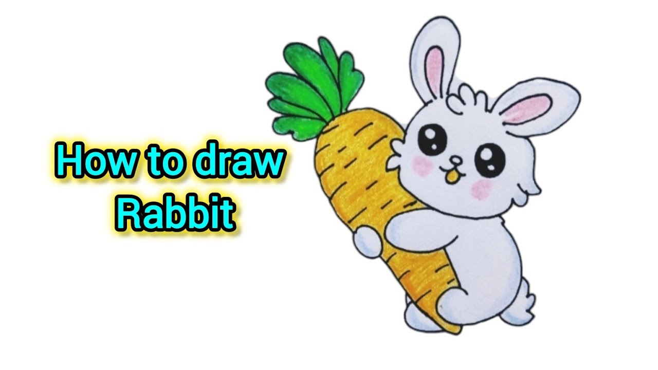 Draw Yellow Rabbit How to draw a Rabbit π°ππ°π step by step ||Rainbow Touch || Easy drawing ...