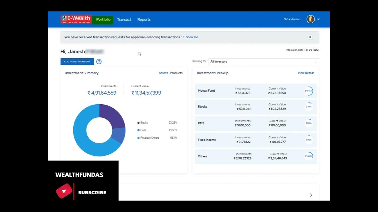 Dashboard of New NJ E WEALTH Account Overview in Easy Steps How to