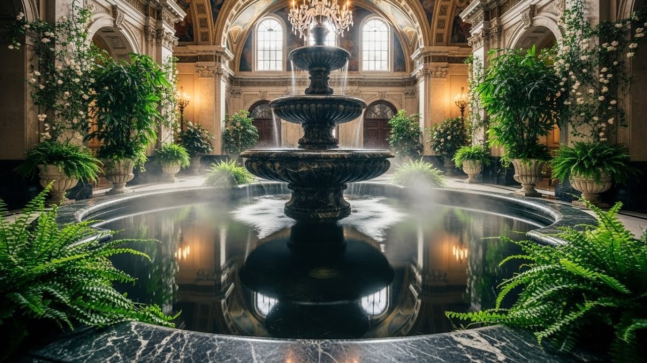 Внутри ультра-роскошного особняка в черно-золотых тонах с садом, автомобилем и статуей бога | Вид...