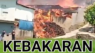 Kebakaran Pabrik Sapu Ijuk Menghanguskan 4 Rumah di Nagrak Cianjur | Damkar Cekatan Datang Ke Lokasi
