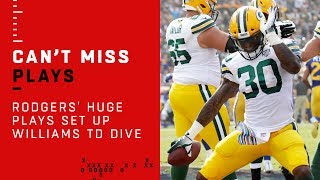 Aaron Rodgers' Huge Plays Set Up Jamaal Williams TD Dive Packers Vs Rams Week 8 Highlights Nfl 2018