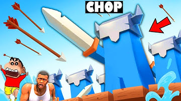 SHINCHAN and CHOP Built BIGGEST ARMY in ISLAND WARFARE 3D | NOOB vs PRO vs HACKER Shinchan game
