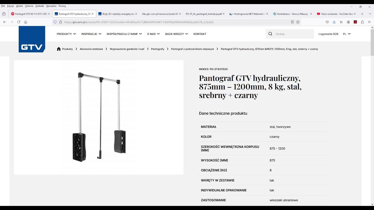 Opvulstuk voor kledinglift zwart 12 kg - voor kledingkast interieur