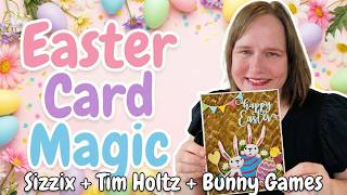 This Die Cut Easter Card is ADORABLE! Sizzix Tim Holtz Bunny Games
