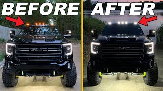 Much needed cab light TRANSFORMATION! | White LED conversion | Fix Those Ugly Amber Fender Lights Gmc Sierra 2500 Fender Lights Install