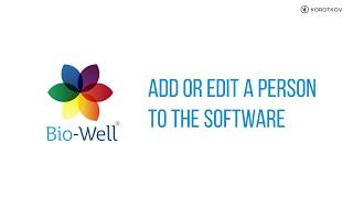 How to add person to the GDV Bio-Well software screenshot 1