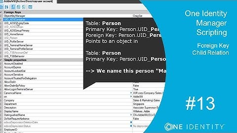 One Identity Manager | Scripting #13 | Database and API - Foreign Key and Child Relation