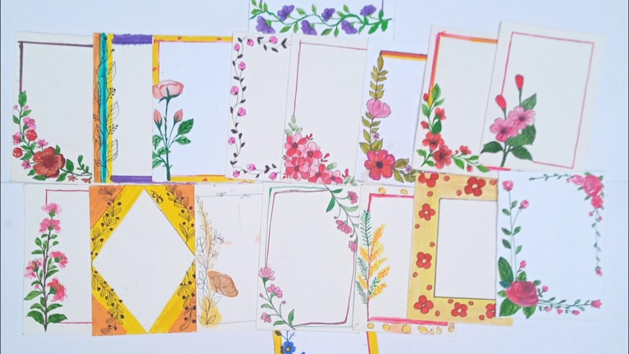 100 BORDER DESIGNS for PRACTICE/BORDER LINE DECORATIONS/FAST PAGE ...