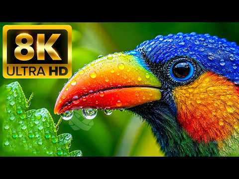 COLORFUL BIRDS 8K ULTRA HD – Scenic Wildlife Relaxation Film With Calming Music