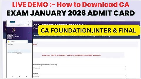 Live Demo :- How to Download CA Exam January 2026 Admit card | Step by Step guide | Full Process