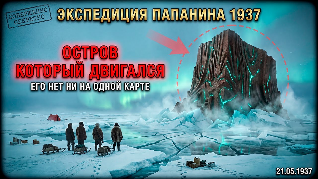 Экспедиция на Северный Полюс 1937: Папанинцы видели ОСТРОВ, которого НЕТ НА КАРТАХ. Он ДВИГАЛСЯ