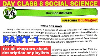 DAV CLASS 8 SOCIAL SCIENCE CHAPTER 16 OUR CONSTITUTION PART 1 | BY EDUMAGNET
